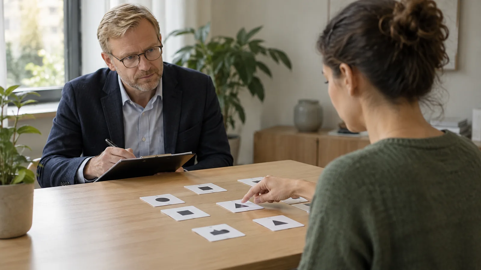 Geometric cards used in an attention research task