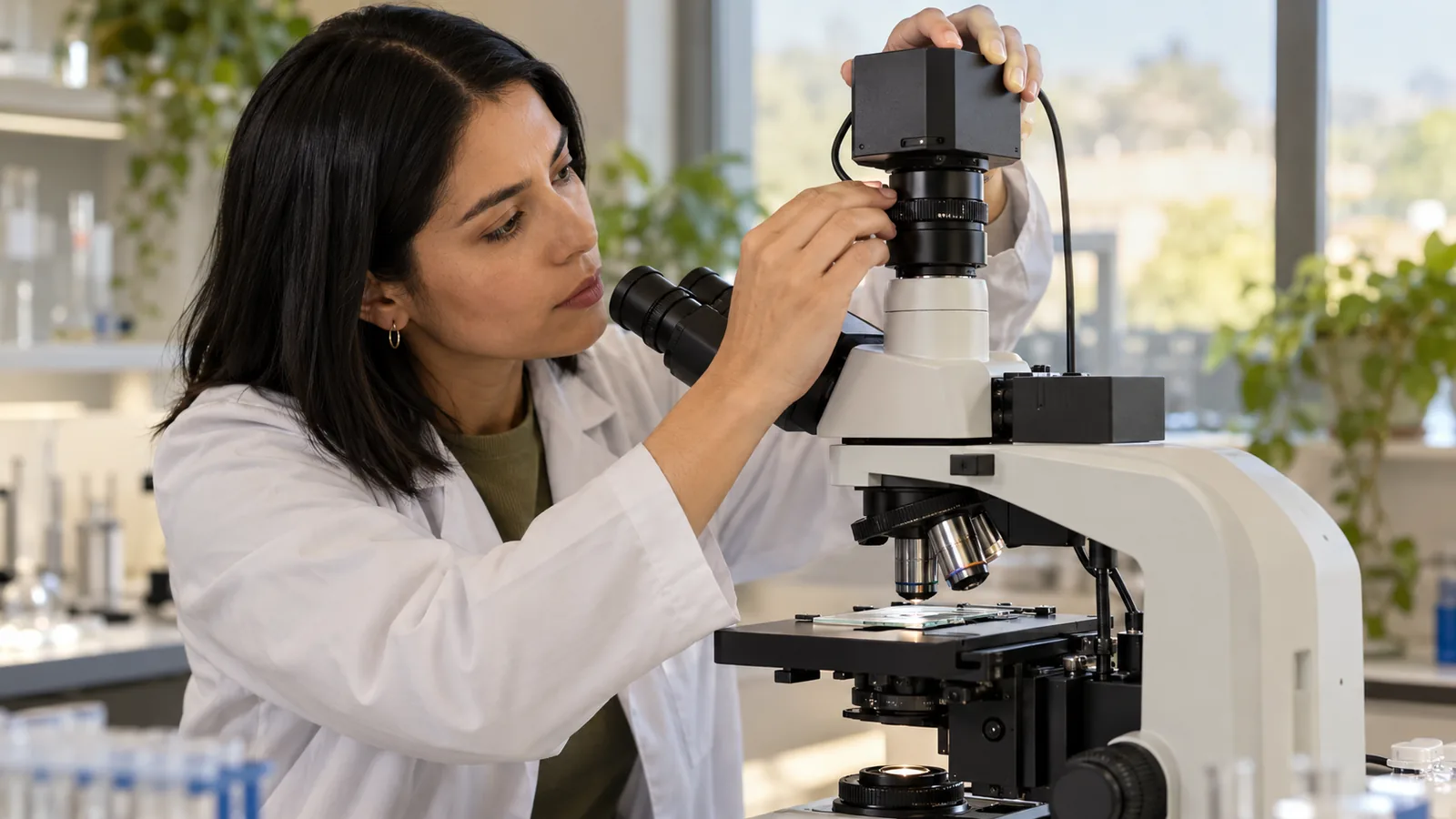 Microscope camera arranged for research imaging